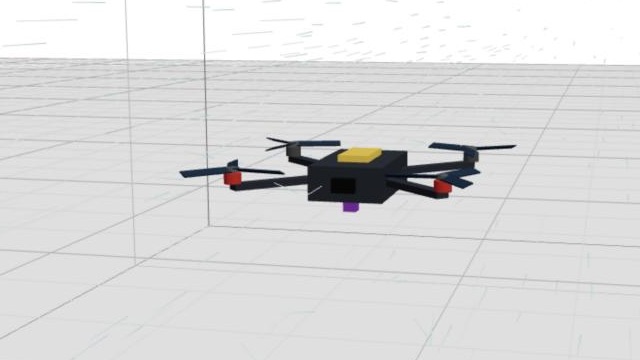 Drone Simulator: a 3D quadcopter hovering in a wind tunnel